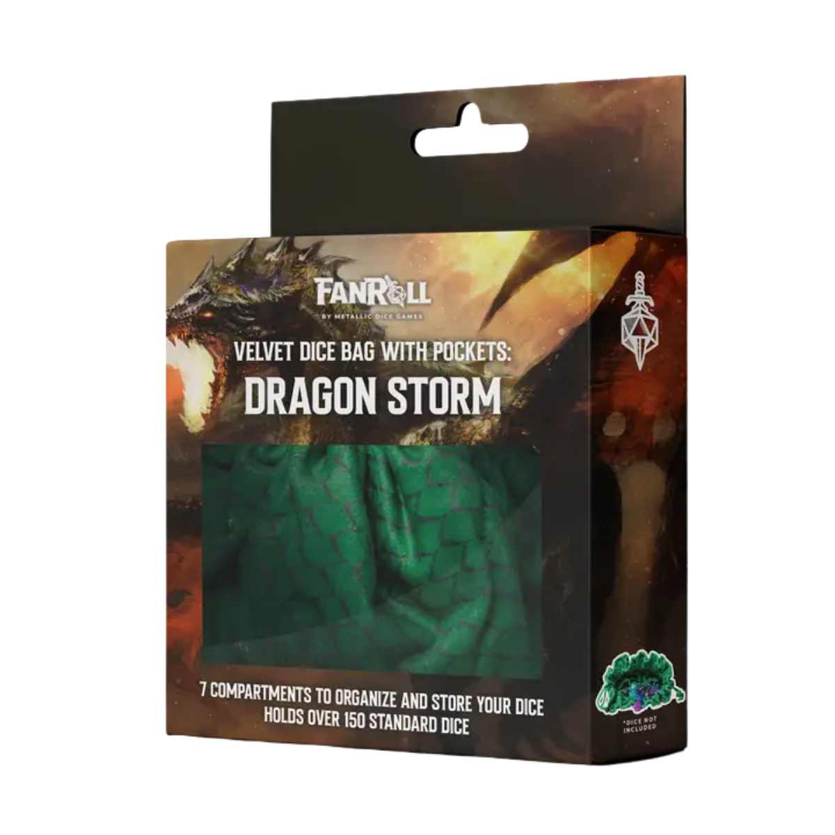 Dragon Storm Velvet Compartment Dice Bag