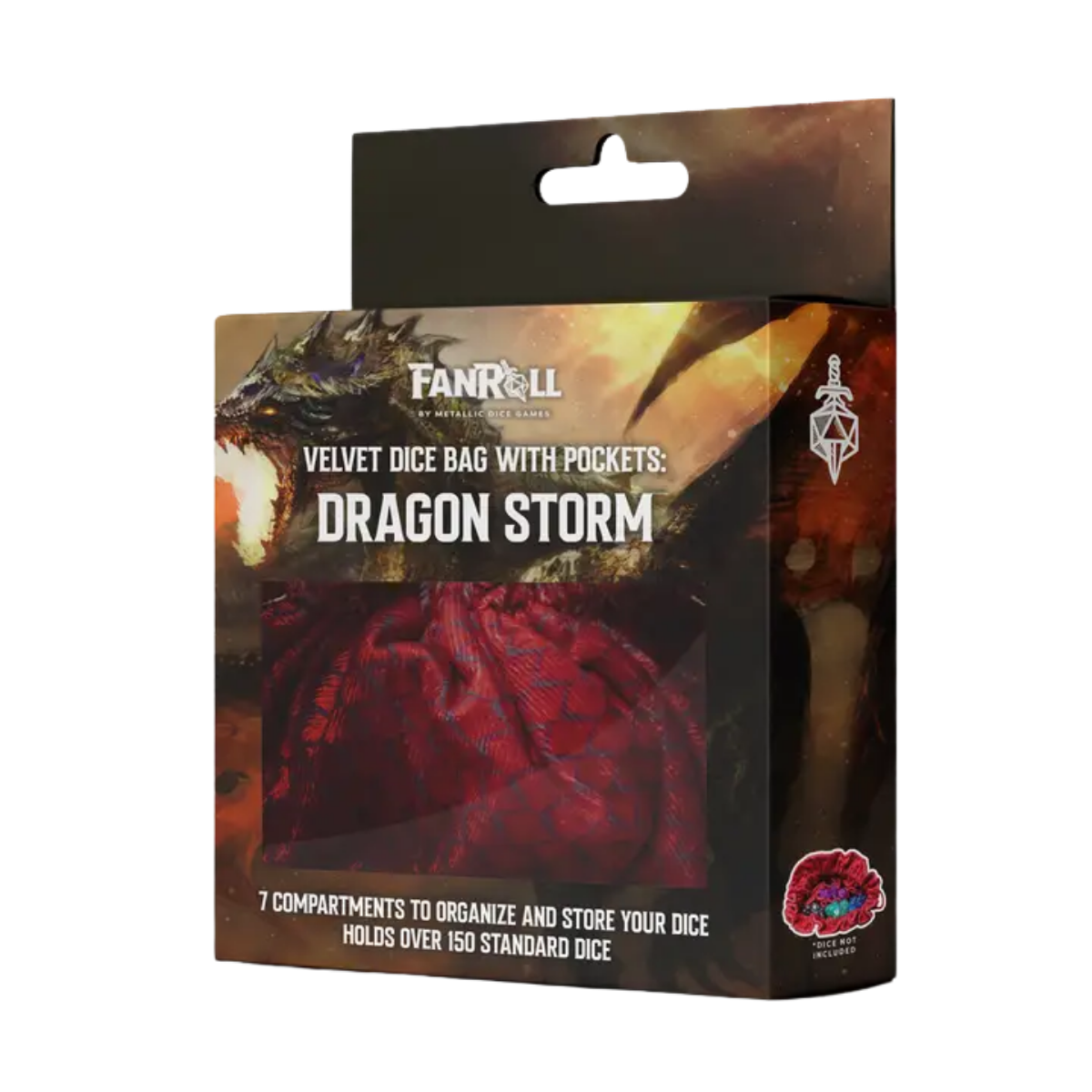 Dragon Storm Velvet Compartment Dice Bag
