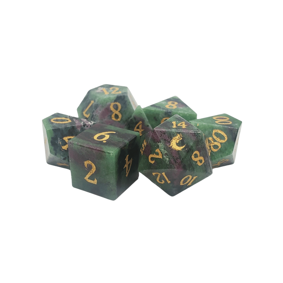 Standard Old School Dice 7 Piece Gemstone (assorted)