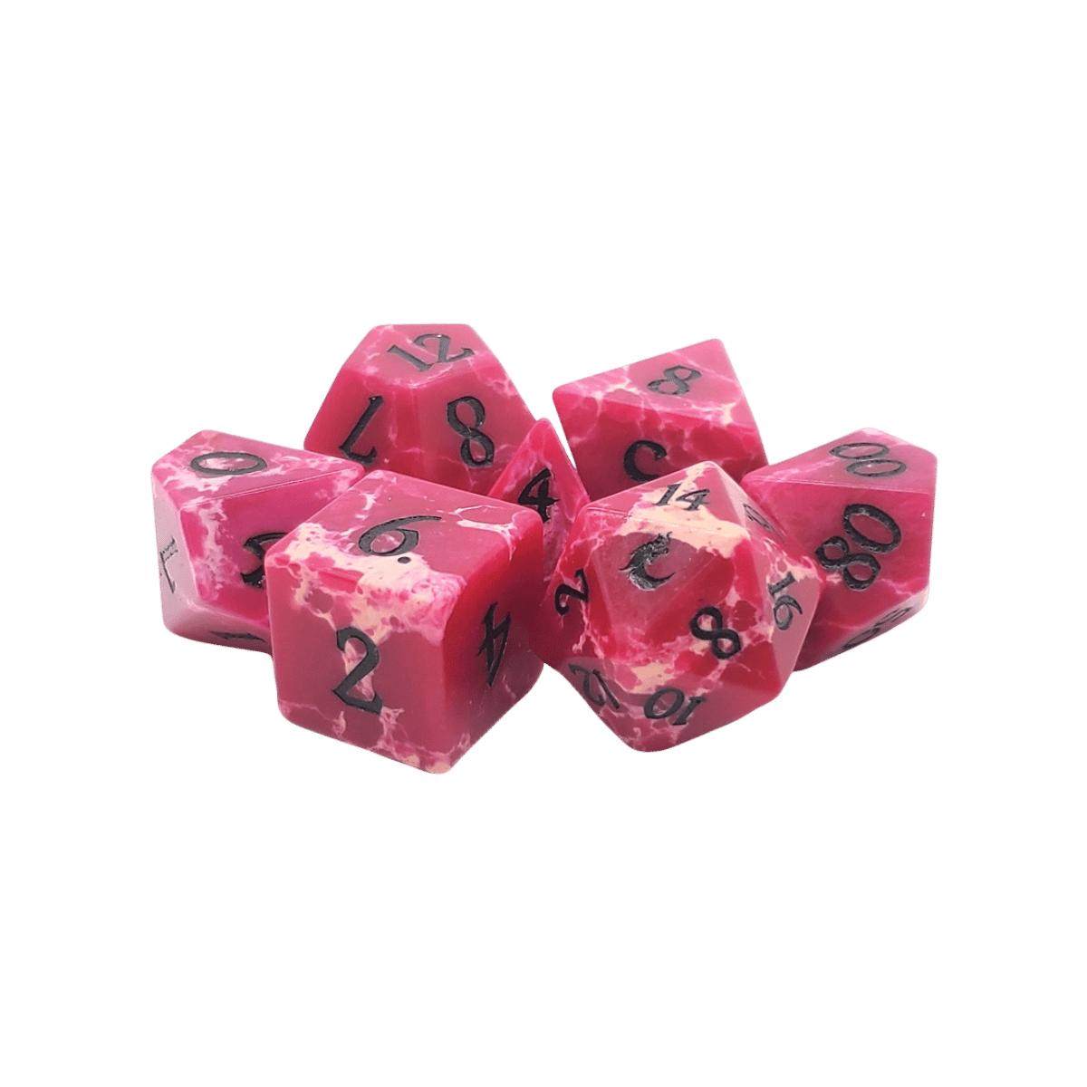 Standard Old School Dice 7 Piece Gemstone (assorted)