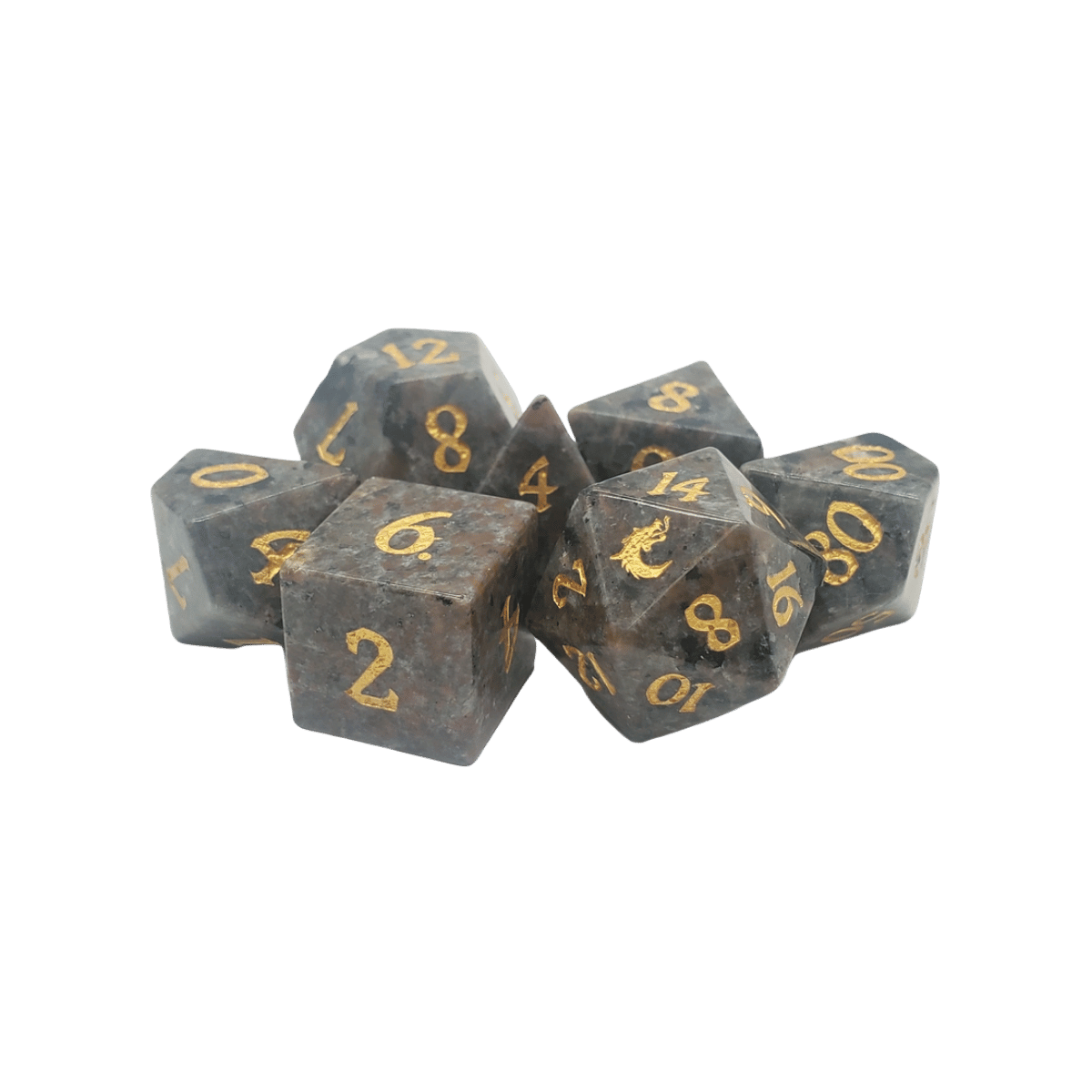 Standard Old School Dice 7 Piece Gemstone (assorted)