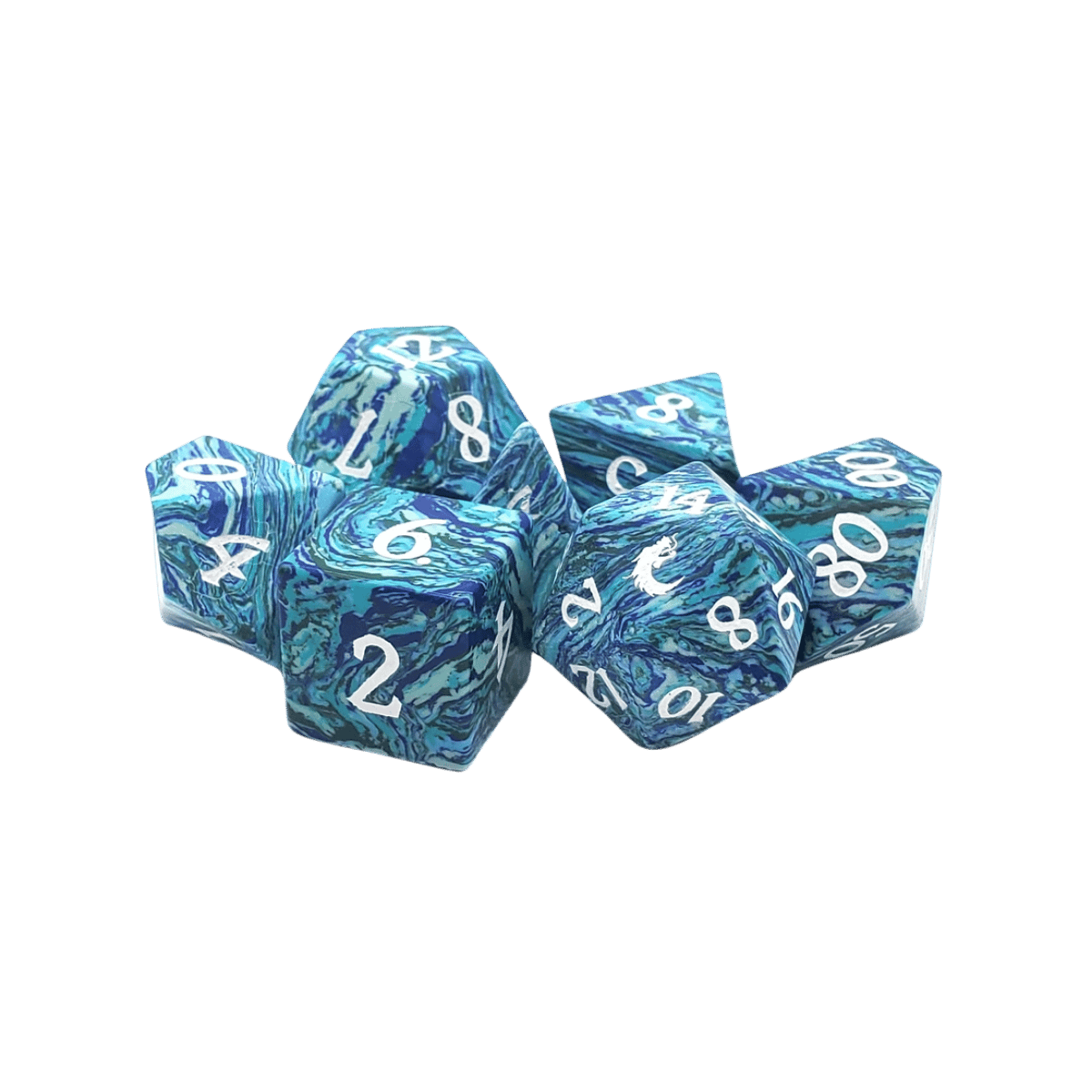 Standard Old School Dice 7 Piece Gemstone (assorted)