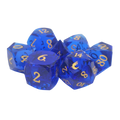 Premium Old School Dice 7 Piece Gemstone Diamond Cut