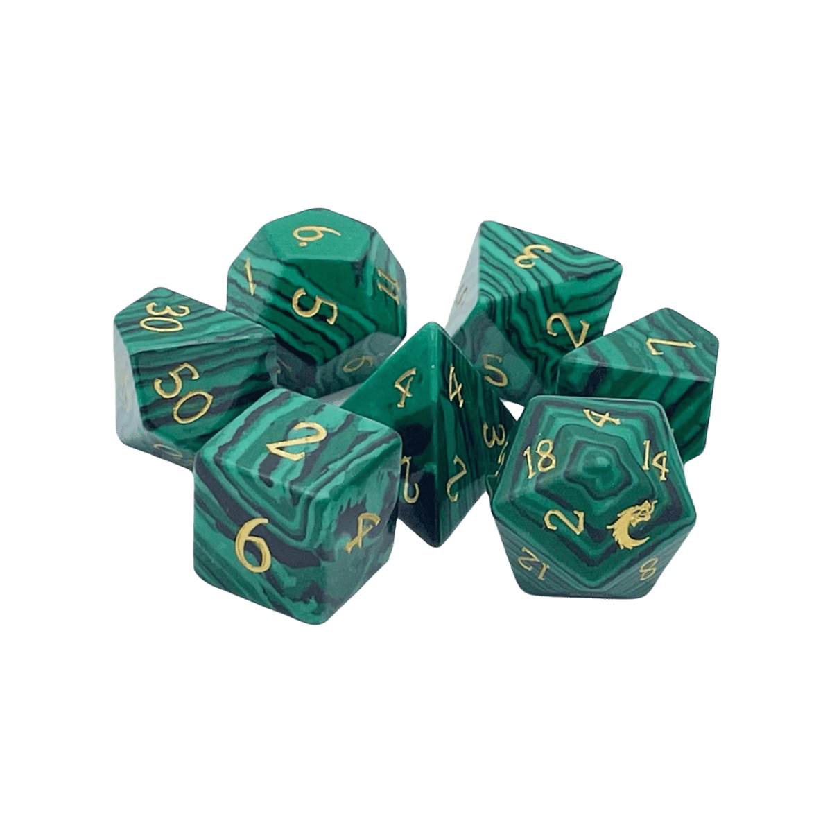 Standard Old School Dice 7 Piece Gemstone (assorted)