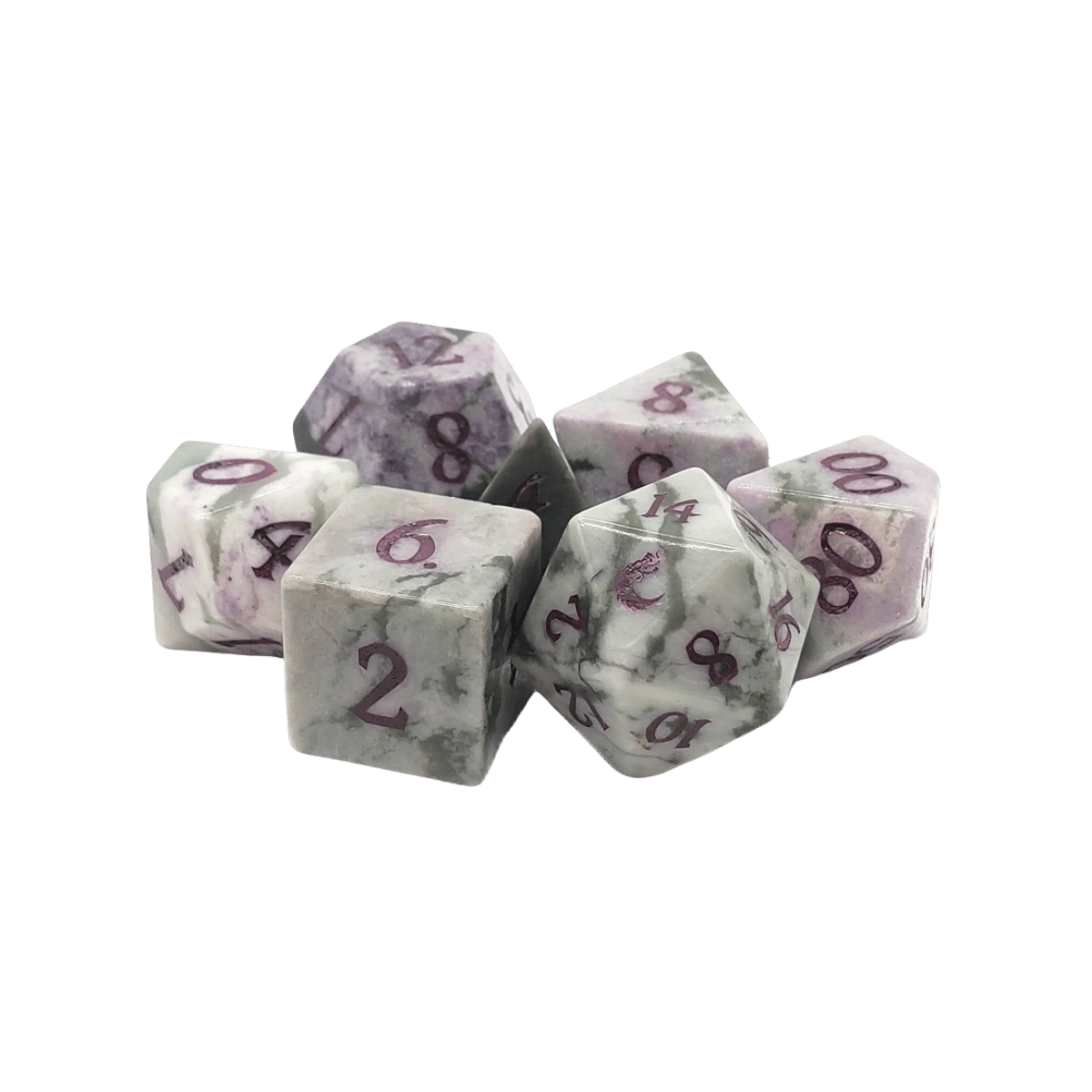 Standard Old School Dice 7 Piece Gemstone (assorted)