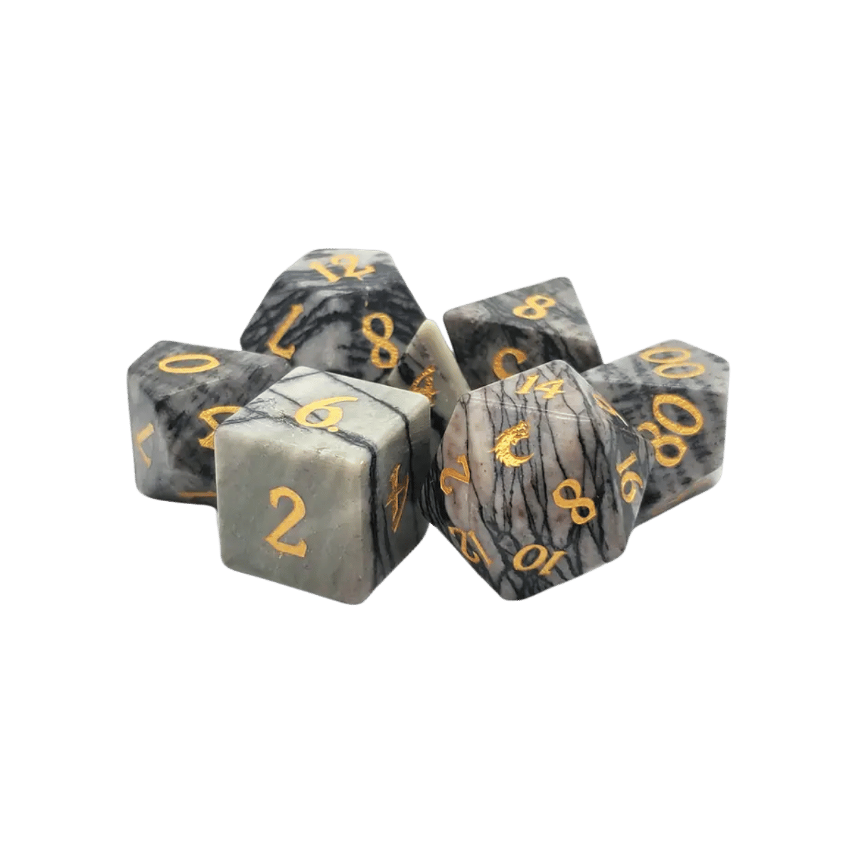 Standard Old School Dice 7 Piece Gemstone (assorted)