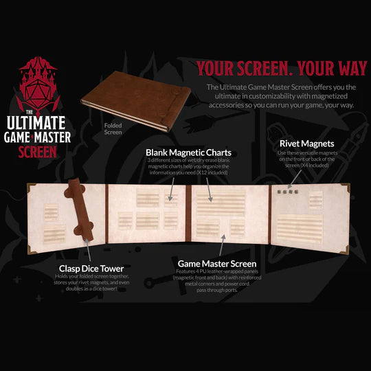 Ultimate Game Master Screen CORE SCREEN LANDSCAPE - Black