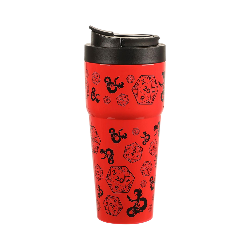 Dungeons & Dragons D20 Dice & Logo Coffee Tumbler