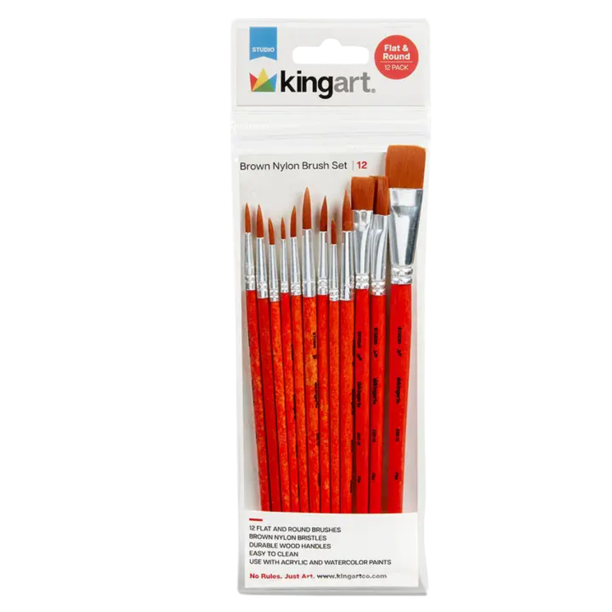Studio Mixed Media Gold Nylon Brush Set