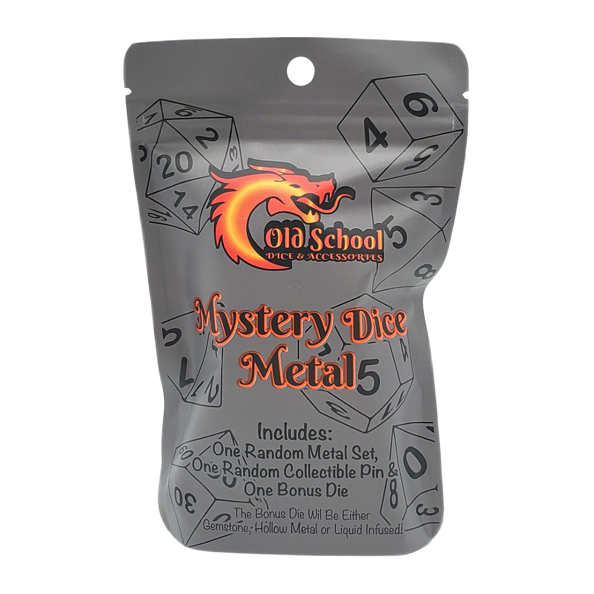 Old School Mystery Dice 7-Piece Metal