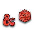 Dungeons & Dragons D20 Die and Ampersand Exclusive Pin Set