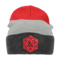 Dungeons and Dragons Game Striped Red Logo Knitted Beanie